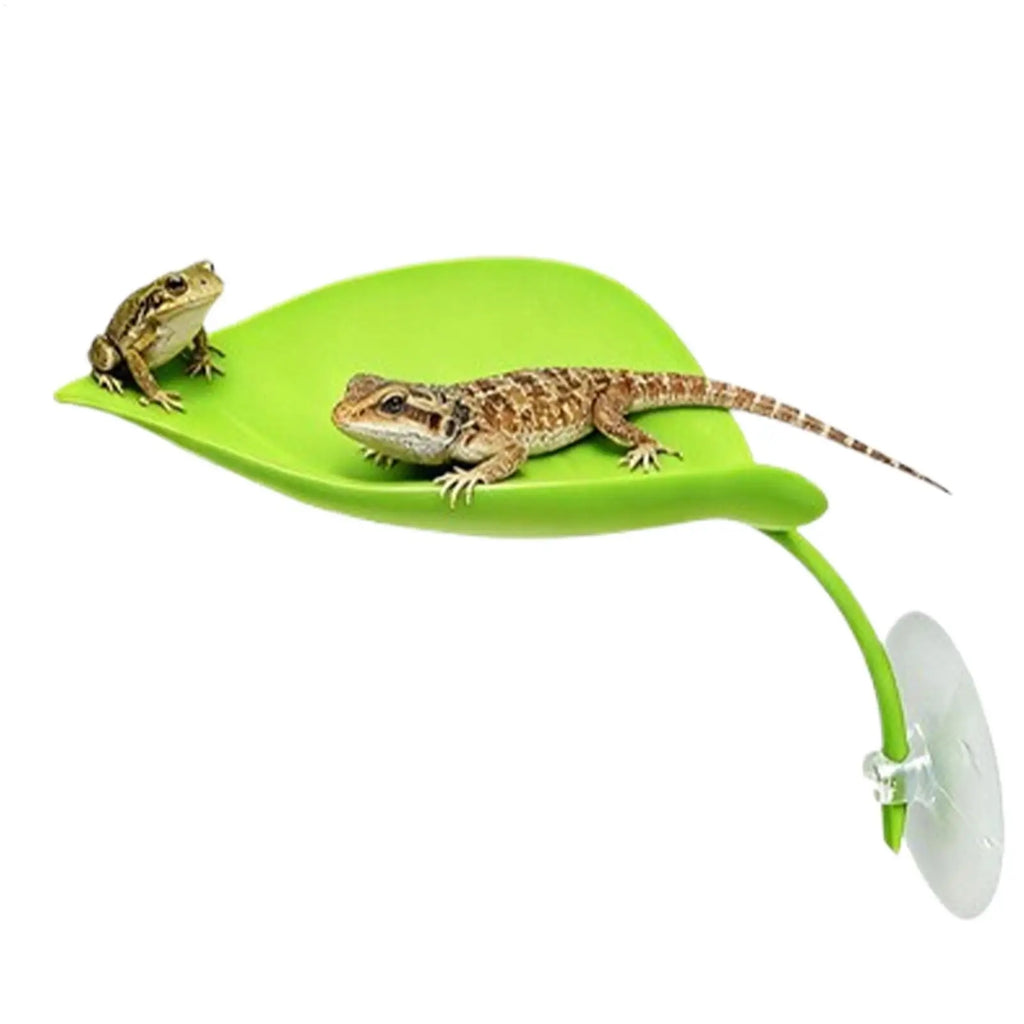 Frog Habitat Leaf Suction Cup Tank Terrarium Realistic Leaf Reptile Basking Area Resting Terrace for Geckos Frog Tank Decor Oasis Select