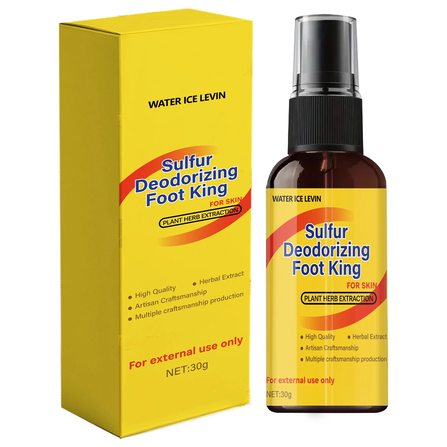 Sulfur Herbal Foot Spray – Odor Control & Moisturizing Foot Deodorant Spray Oasis Select YELLOW 30g