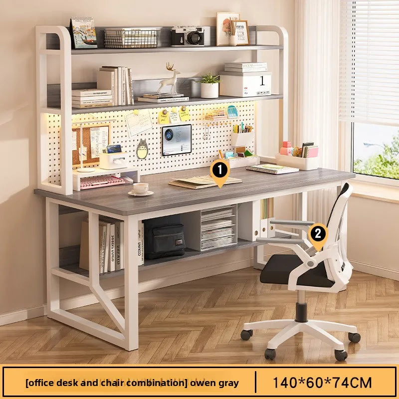 Computer desk, bookshelf, integrated bedroom, learning and writing desk, multi-functional desk with hole board Oasis Select