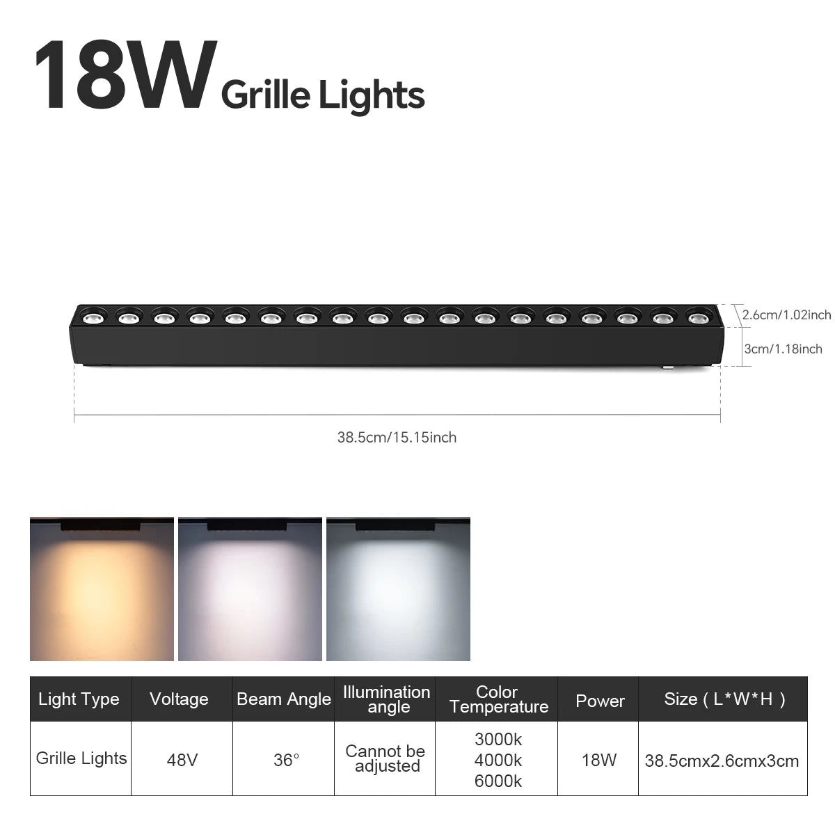 LED Magnetic Track Light Rail Spotlight Lamp Dimmable Ultra Thin Indoor Surface Mounted Lighting Wall Celing Light Rail-8mm Oasis Select 18W LED Grille Light