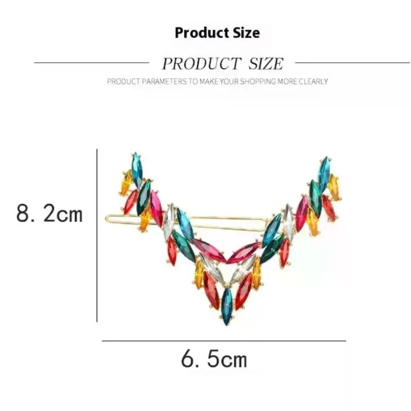 Korean V-Shape Crystal Hair Clip – Luxury Rhinestone Hairpin Crystal Hair Clip Oasis Select