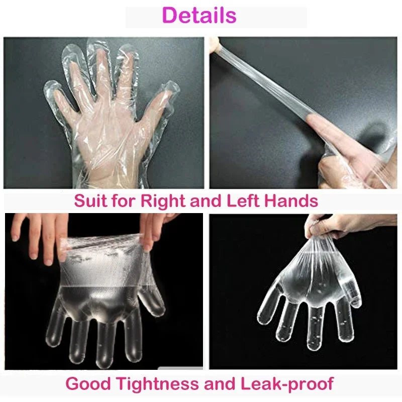 Clear Disposable Gloves Transparent Plastic Gloves Latex Free Food Prep Safe Gloves for Cooking Cleaning BBQ Kitchen Things Oasis Select