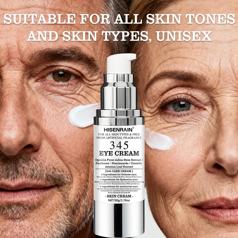 HISENRAIN 345 Eye Cream for All Skin Types Moisturizing Hydrating Anti-Aging Reduces Dark Circles Fine Lines Puffy Eyes. Oasis Select