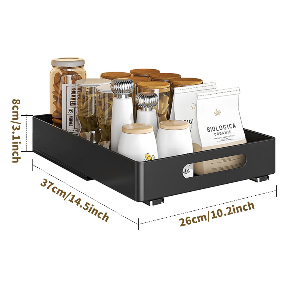 Cabinet basket dish seasoning rack storage artifact kitchen sink organizing rack pull-out rack in cabinet Oasis Select black