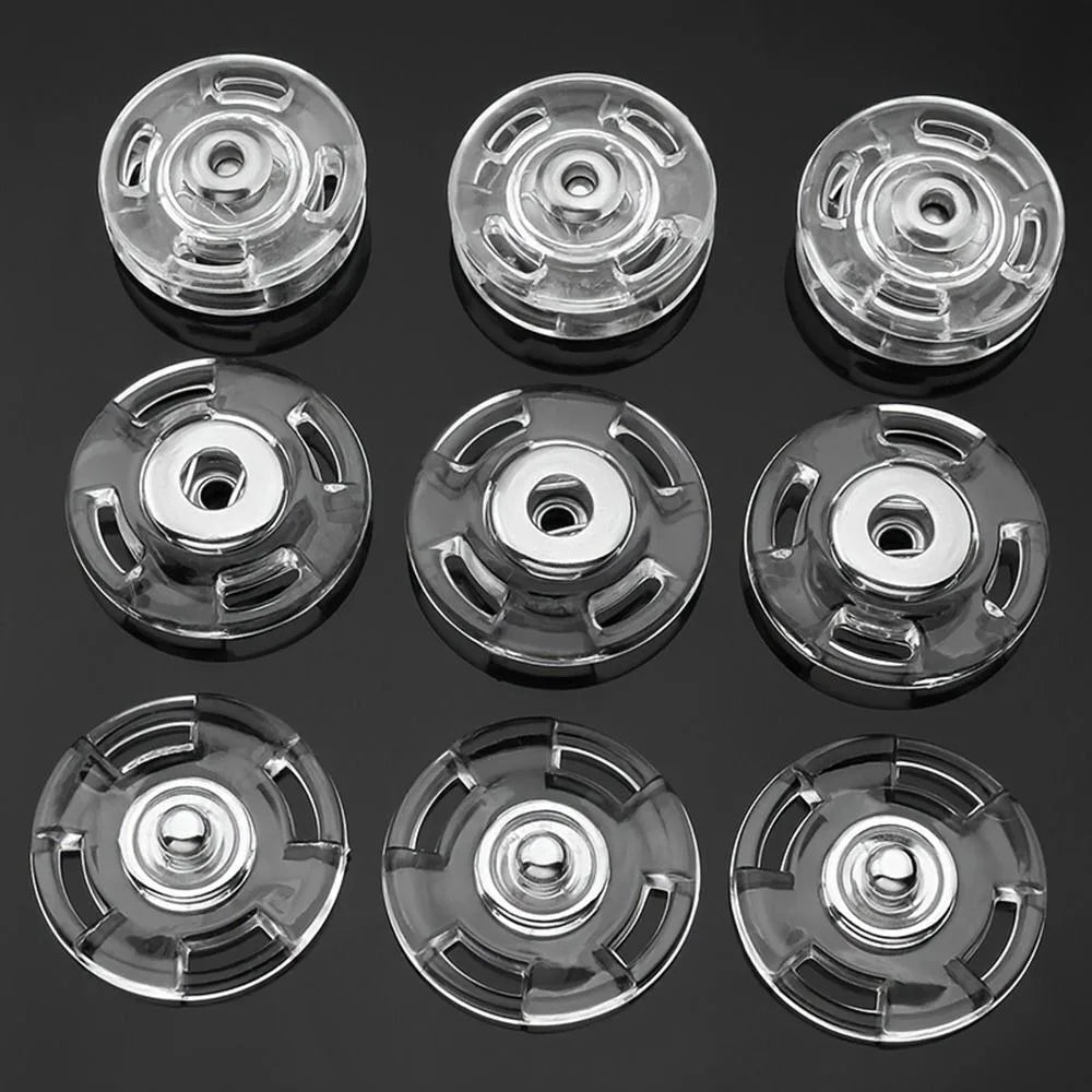 10Pcs New Acrylic Fastener Transparent Invisible Press Stud DIY Round Snap Button Oasis Select
