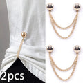 2pcs Magnetic Round Ball Chain Clips Detachable No Sew T Shirt Pants And Sleeve Shortener Magnet Fasteners For Clothes Oasis Select B
