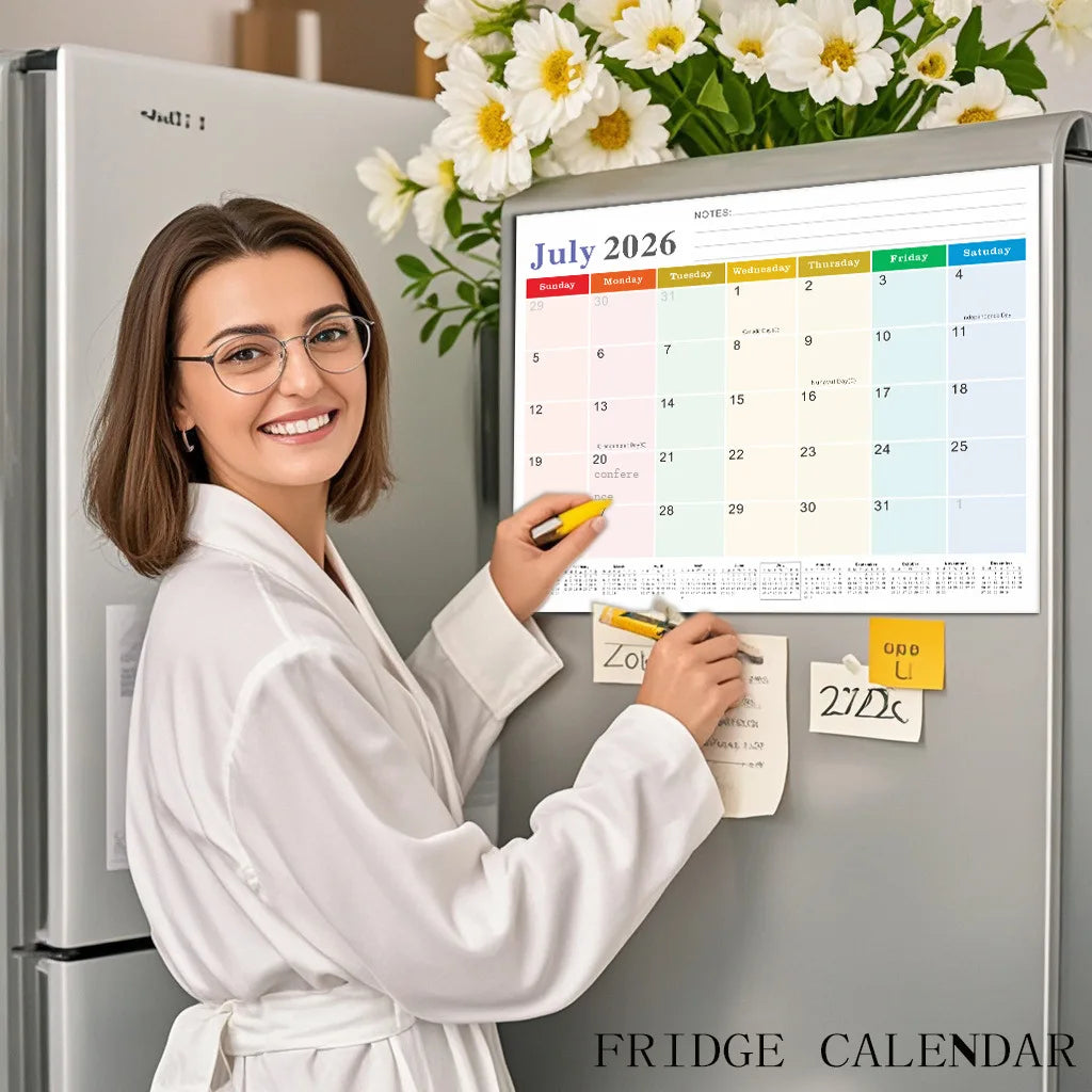 18-month magnetic calendar, January 2026 to June 2027 refrigerator calendar, tear-off 8" x 10" calendar Oasis Select