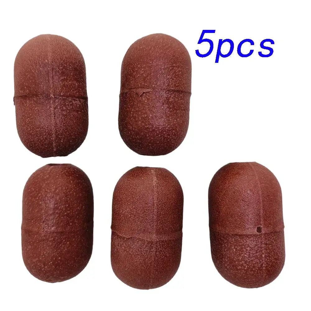 5/10pcs 1cm Inner Dia Fish Cage Floats Fishing Pool Line High Buoyancy Plastic Buoy Floats marine net floats 2.4*1.5inch Oasis Select Brown 5 pcs