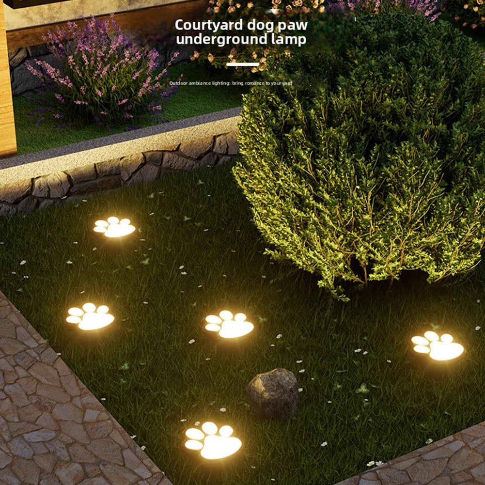Solar Paw Print Garden Lights | Waterproof Pathway Decor 4 Pack