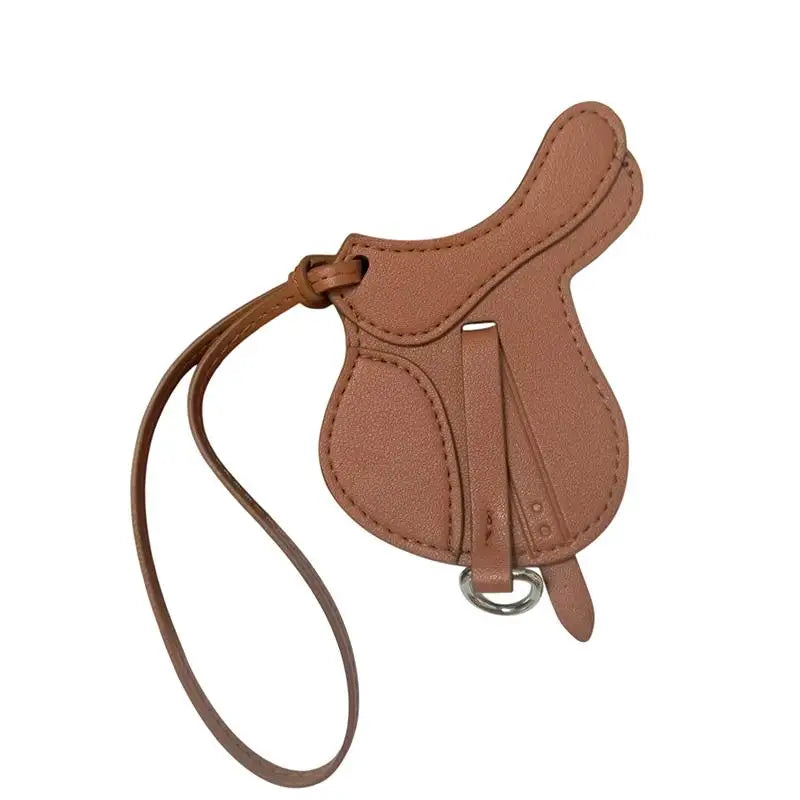 Equestrian Elegance Crafted Bag Charm - Statement Piece Made With Premium Thick PU Leather, Palmsize Oasis Select Brown