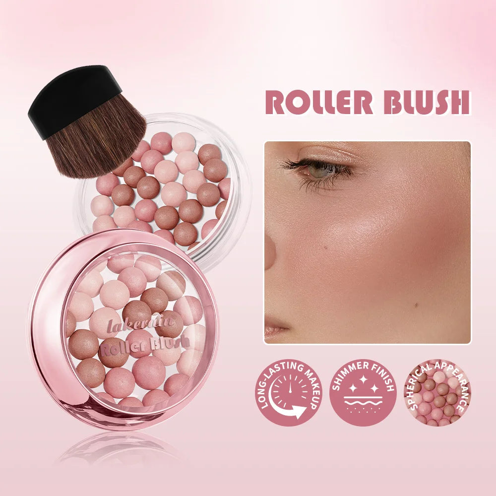 Long Lasting Roll-on Blush Shimmer Matte Finish with Brush Lightweight Glossy Texture Natural Look for Daily Face Makeup Oasis Select