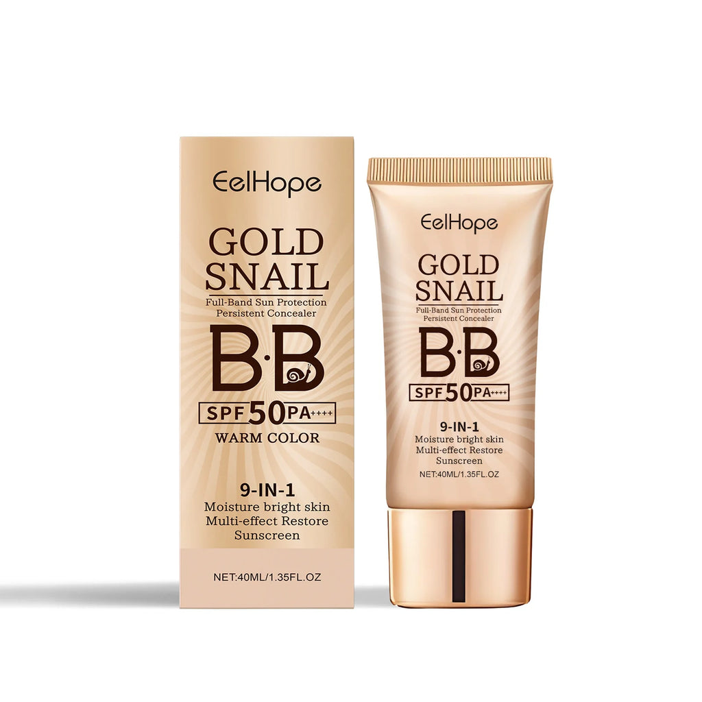 Gold Snail Sunscreen BB Cream SPF 50 Sun Block Makeup Moisturize Face Concealer Long-Lasting Isolation Lotion Concealer Cosmetic Oasis Select Warm Color