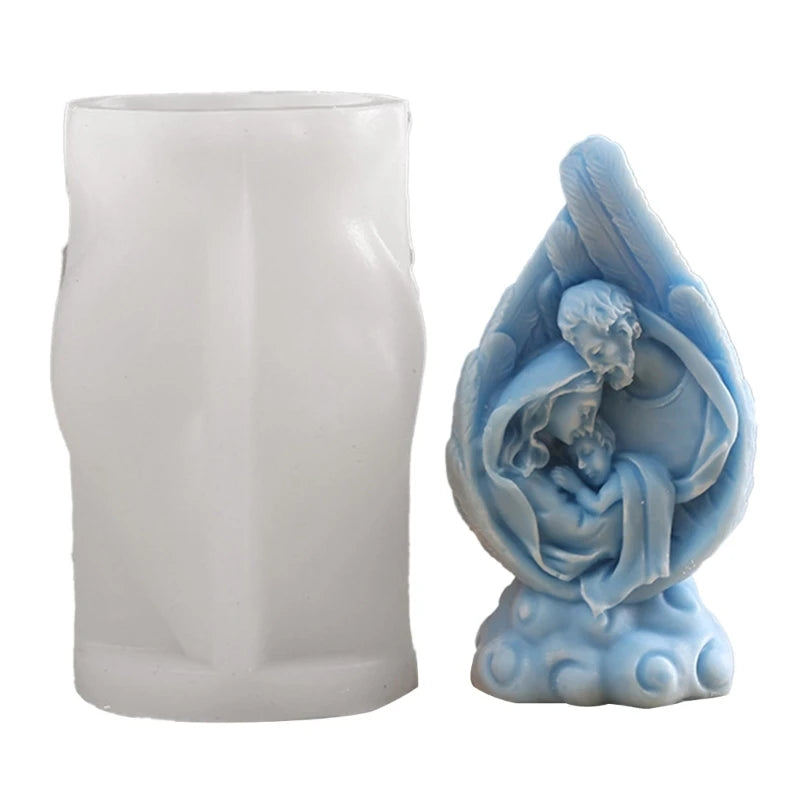 Nativity Silicone Candle Mold – 3D DIY Religious Craft Mold
