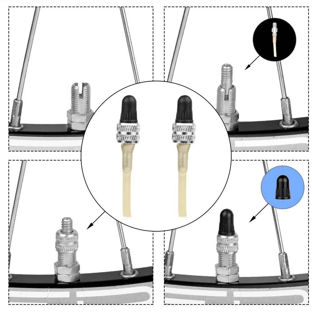 Hassle-Free Process Tire Maintenance Bicycle Tire Valve Core Alloy Valve Core High-Temperature Performance Knurled Grip Oasis Select