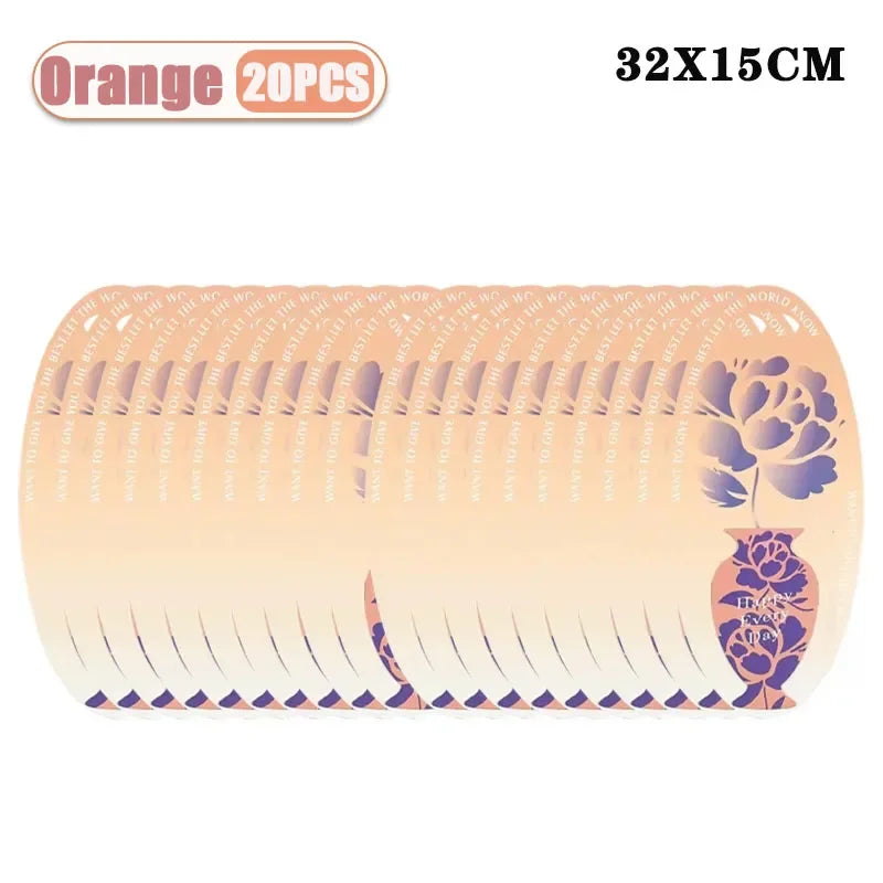 Simple Elegant Valentine Flower Bouquet Box Foldable Handheld Design Easy Carry Gift for Home Party Wedding Celebration Romance Oasis Select Orange-20PCS