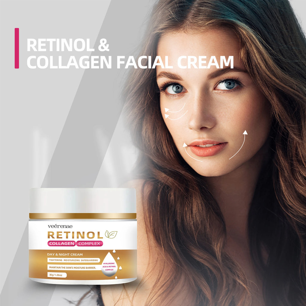 Veérenae Retinol Collagen Cream – Alcohol-Free 24H Moisturiser Retinol Face Cream Oasis Select