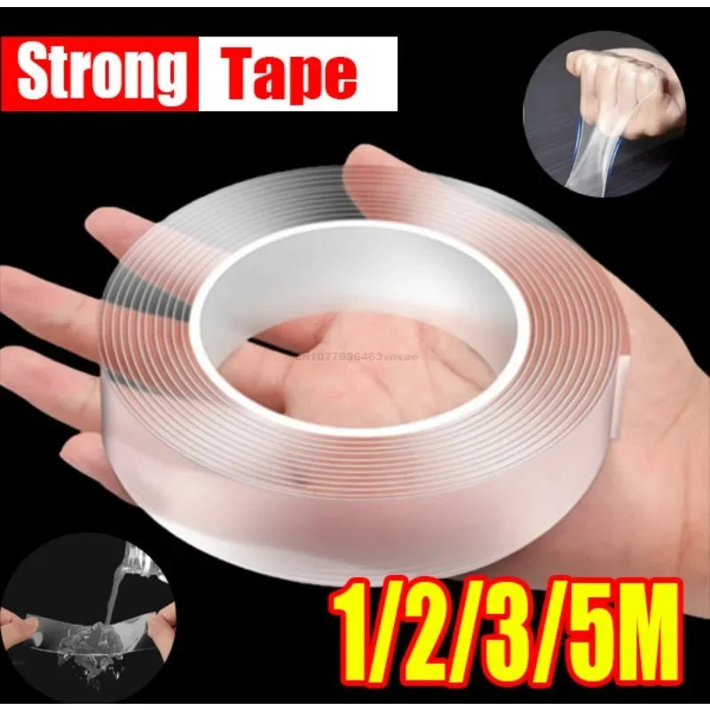 Double Sided Nano Tape Extra Strong Decorative Adhesive Tape Thickened Transparent Waterproof Tape Glue Useful Things for Home Oasis Select