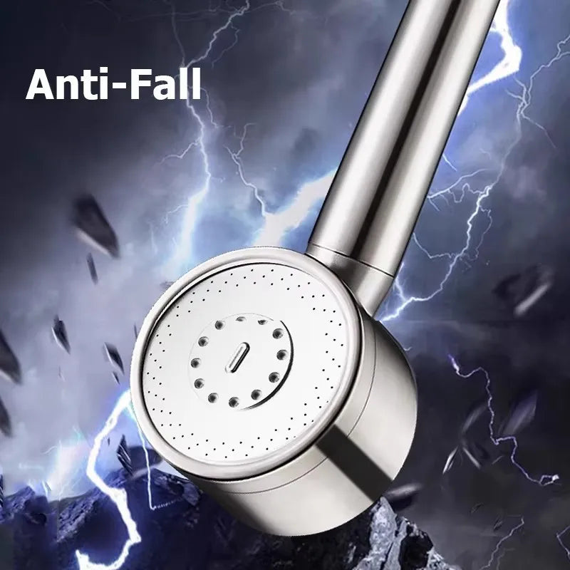 304 Stainless Steel 3 Modes Shower Head Round High Pressure Spa Showerhead Hose Bath Bathroom Faucet Accessories Set Gadgets Oasis Select