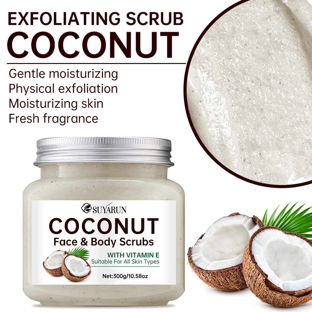 SUYARUN Organic Coconut Sugar Body Scrub 300g – Exfoliating Body Scrub Oasis Select