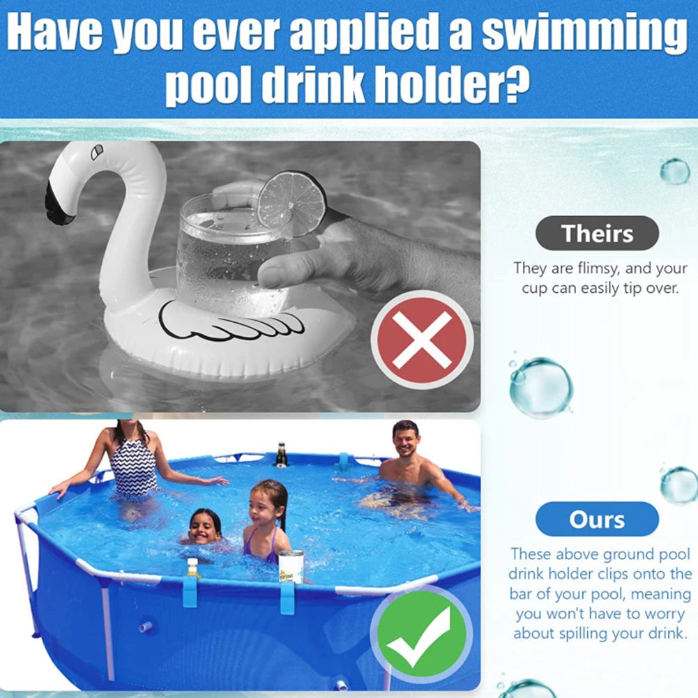No-Spill Pool Cup Holder for Above Ground Pools – 2" Rail Pool Cup Holder Oasis Select spain