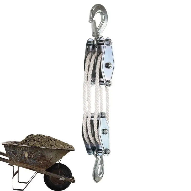 Block And Tackle Pulley System Rope Pulley Hoist With 6:1 Lifting Power 2200 Lbs Breaking Strength Heavy Duty Pulley System Oasis Select