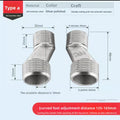 2pcsStainless Steel Angled Curved Foot 360° Rotatable Angle Adjustment Shower Faucet Adapter Wall Mounted Eccentric Screw Corner Oasis Select A2pcs