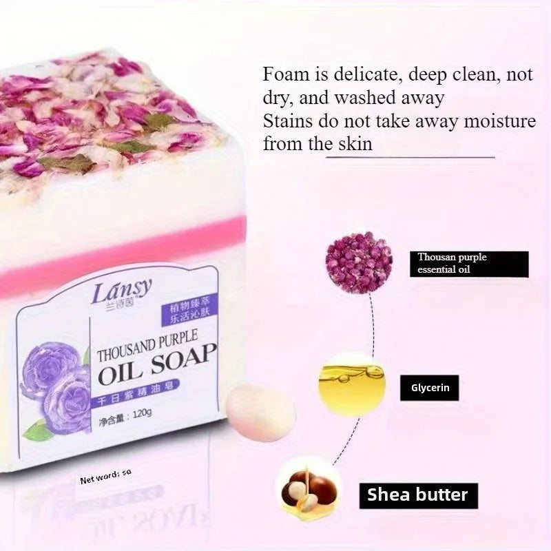 Thousand Days Purple Handmade Essential Oil Soap Cleansing Soap, Deep Cleansing and Makeup Remover, Full Body Bath Oasis Select