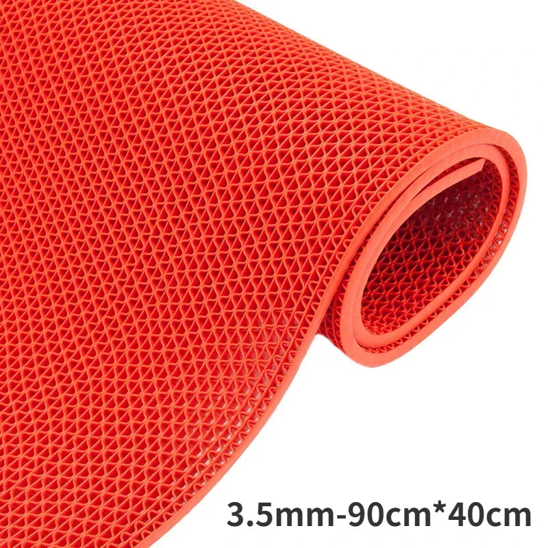 1-3PCS Hollow Out Bathroom Floor Mat Non Slip Drainage Shower Mat for Kitchen Sink Area Anti Slip Water Flow Rug Quick Dry Oasis Select Red 3PCS