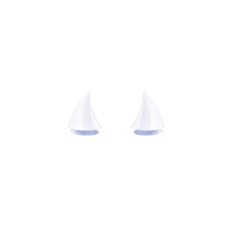 Motorcycle Helmet Cute Corner Rubber Horn Decoration Motocross Full Face Off Road Helmet Decoration Moto Car Accessories Oasis Select White-1set
