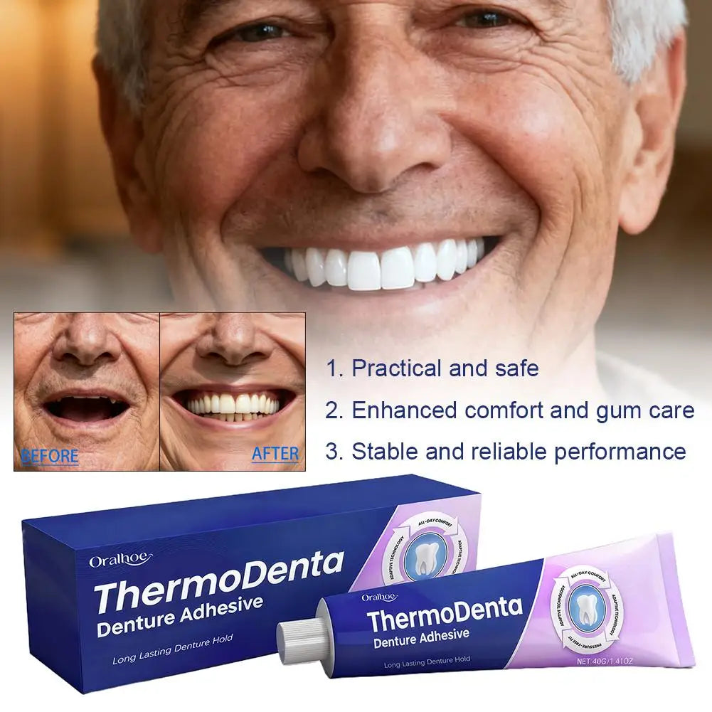 40g Denture Adhesive Cream – Strong Hold, Zinc-Free, Gum Care