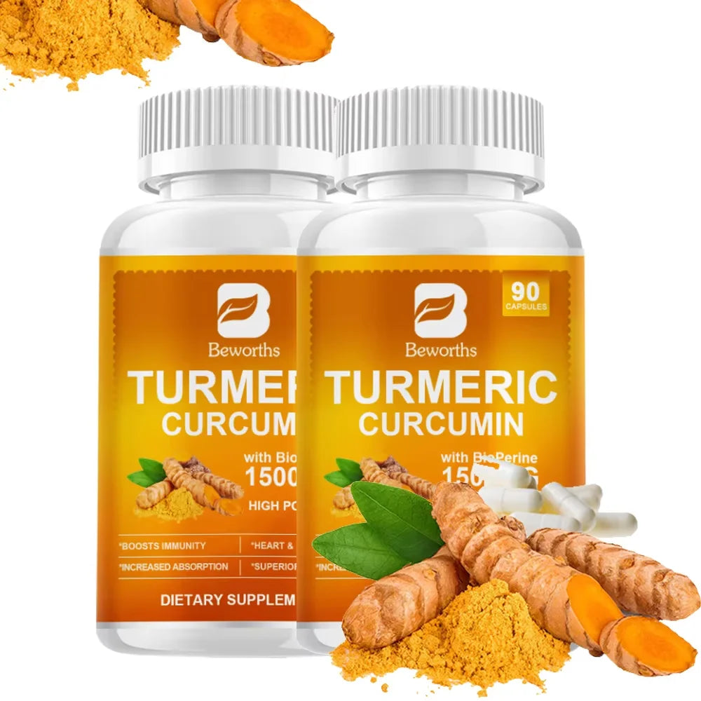 BEWORTHS Pepper Turmeric Capsules High-Quality Joint Support Supplements Non GMO Gluten Free with Black Pepper & Turmeric Powder Oasis Select