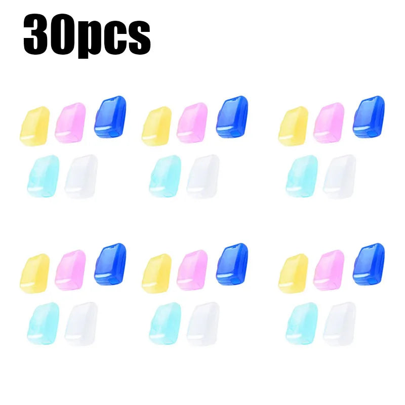 5/10/20/30pcs Household Toothbrush Storage Clip Portable Travel Toothbrush Dust Protective Cap Storage Box Toothbrush Head Case Oasis Select 30pcs