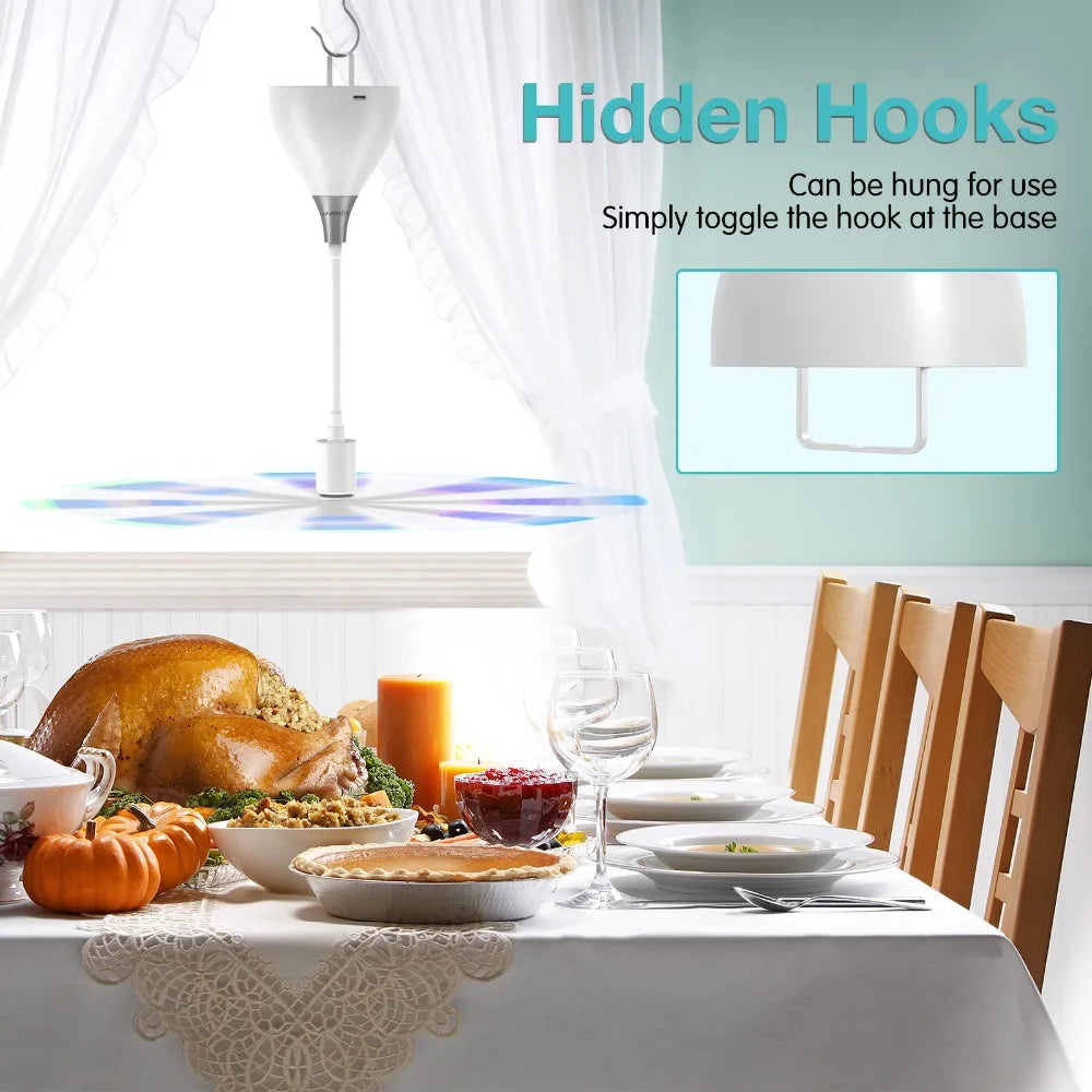 Fly Fans for Tables, Fly Repellent Fan with Soft Blades, USB or Batteries Powered, Soundless and Portable, for Picnic BBQ Party Oasis Select