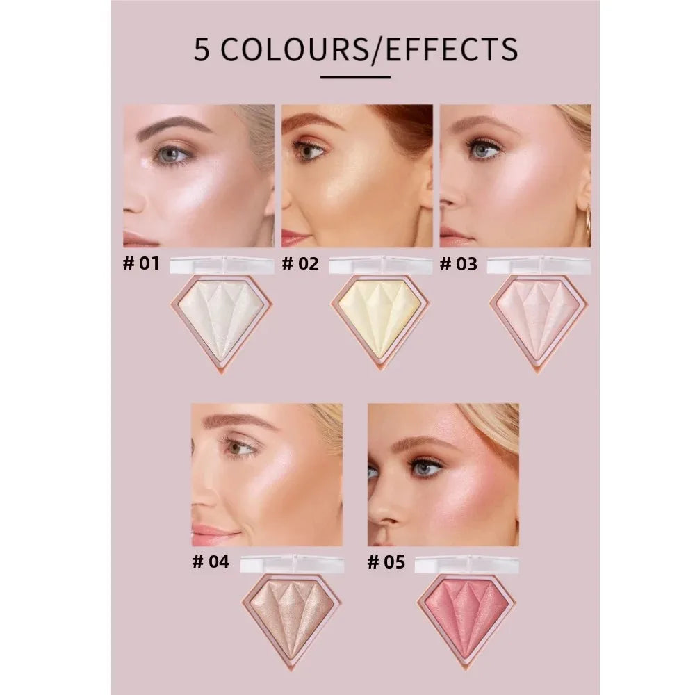 Handaiyan 5-Color Diamond Shimmer Highlighter Contour Palette