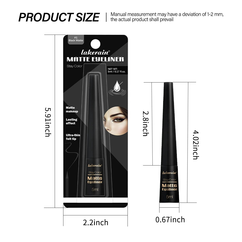 Waterproof Eyeliner Pen Matte Liquid Eyeliner 17H Long Wear Sweat Proof Smudgeproof Stain-free Ultra-fine Liquid Cosmetics Oasis Select