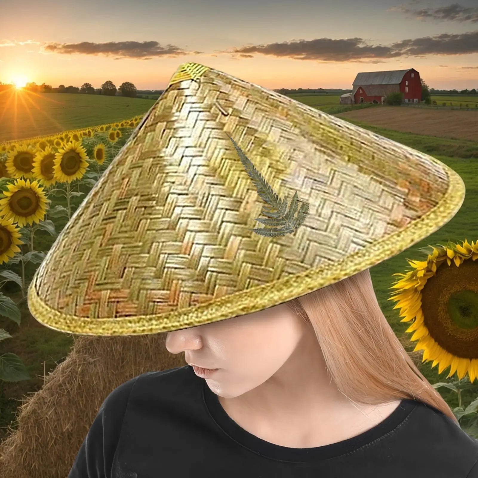 Chinese Retro Straw Hat Fisherman Hat Handmade Weave Straw Bucket Hat Tourism Rain Dance Props Cone Fishing Sunshade Hat Oasis Select