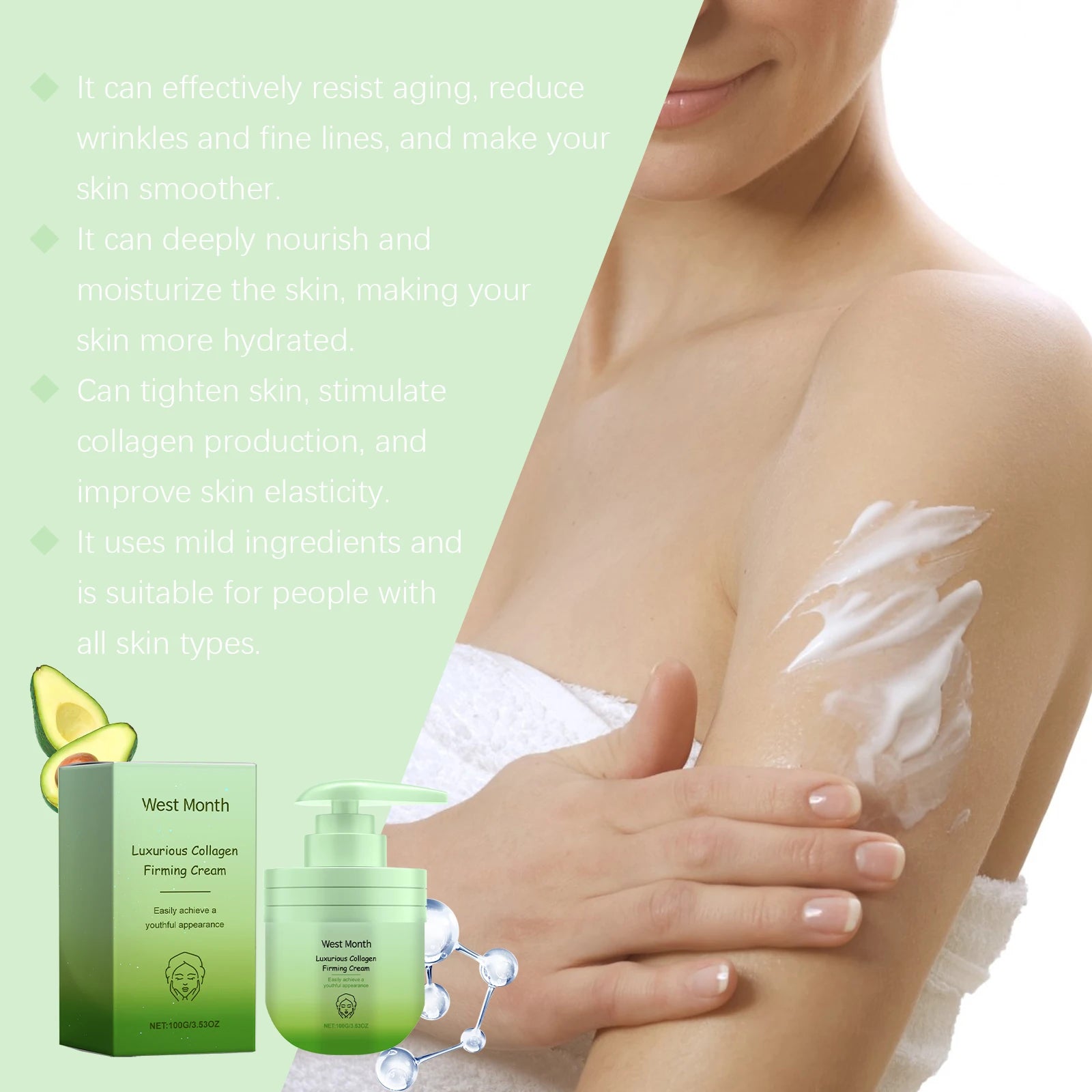 Collagen Body Cream Reduce Fine Lines Improve Sagging Skin Increase Skin Elasticty Body Lotion Moisturizing Nourishing Skin Care Oasis Select