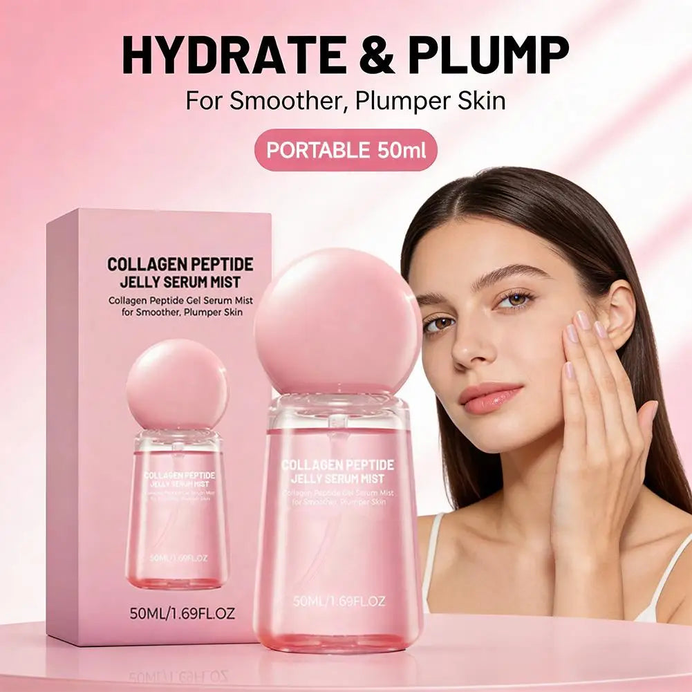 Collagen Peptide Jelly Serum Mist Plumping Smoothing Dry Skin Brighten Firming Deep Hydrating Spray Serum with Collagen Peptides Oasis Select