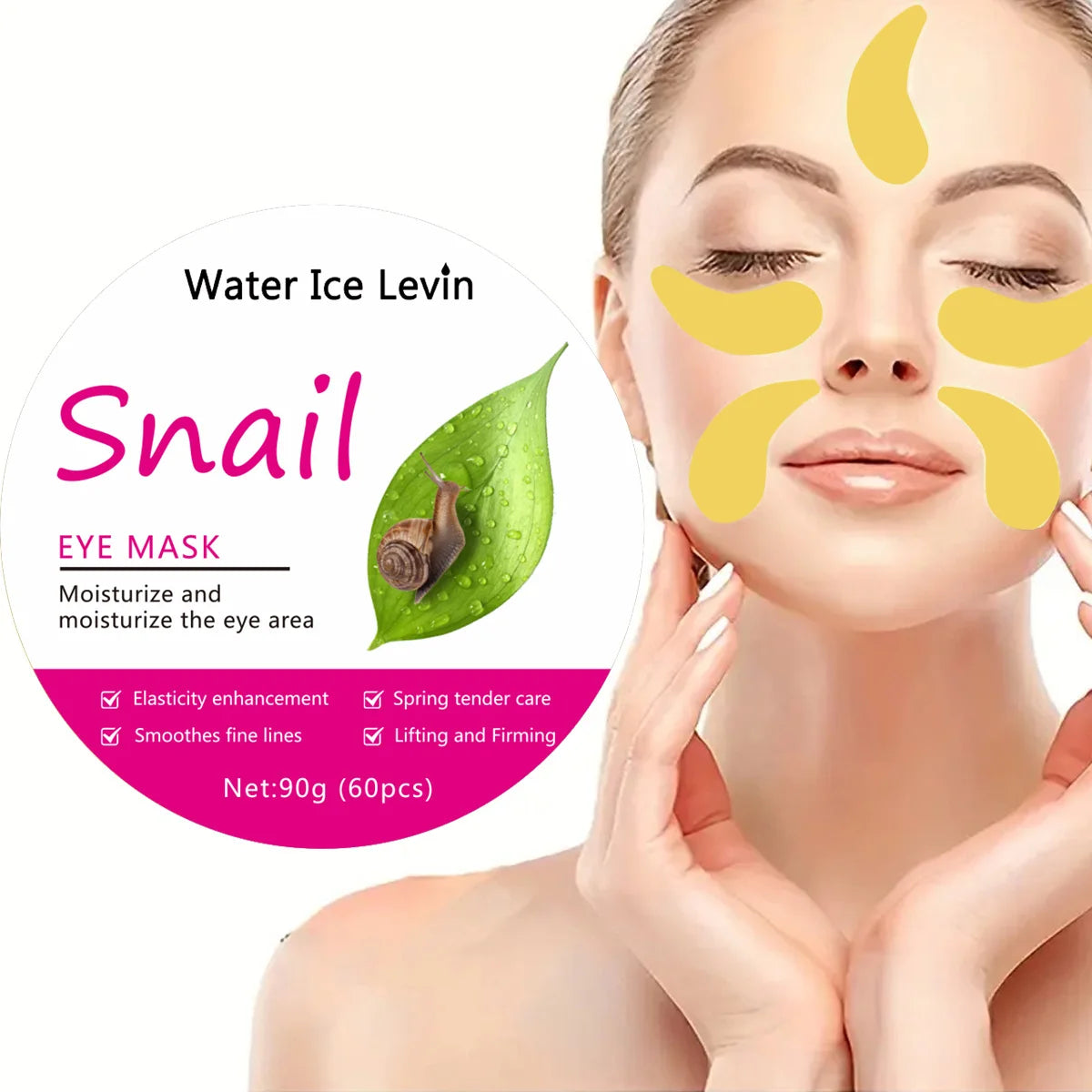 Snail Collagen Eye Mask – Glycerin & Panthenol, 60 Pcs Eye Treatment Mask Oasis Select A