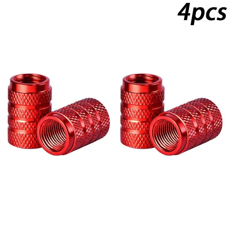 4Pcs/Set Aluminum Alloy Car Whee Tire Valve Caps Valve Stems Cover Car Wheel Dustproof Cap For Car Truck Motorcycle Bicycle Oasis Select Red