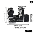 Mini Tube Cutter 3-16/22/28mm Manual Pipe Cutting Tool for Copper Stainless Steel Pipe Plumbing HVAC with Sharp Blade Oasis Select A3