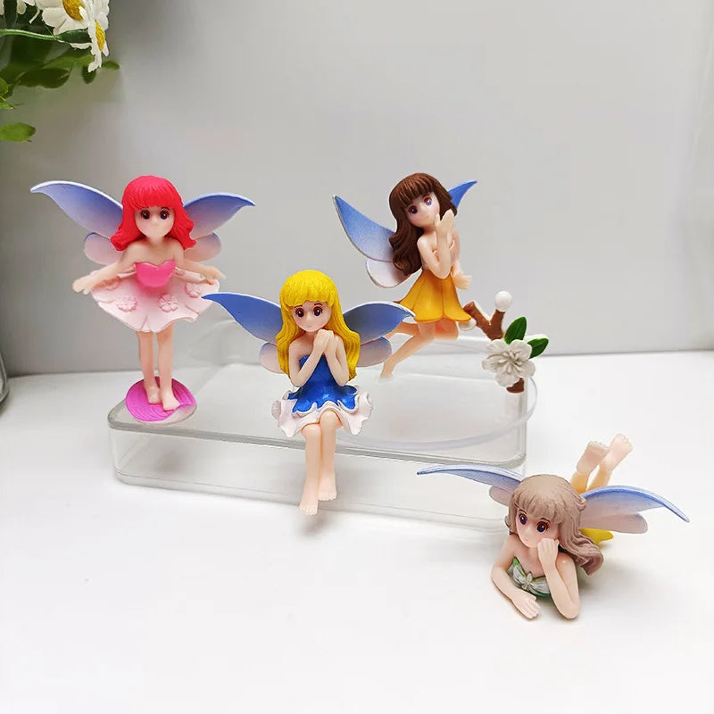 Resin Cute Whispering Fairy Ornaments DIY Keychain Miniature Landscape Accessories Home Desktop Car Interior Decoration Oasis Select