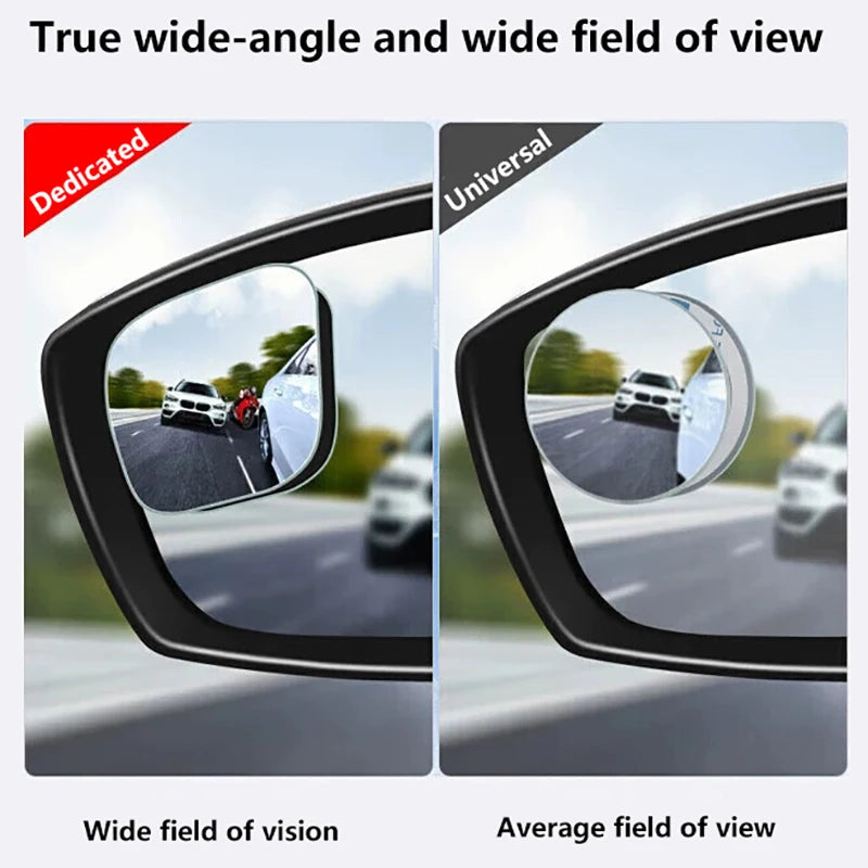 2Pcs Car Rearview Mirror 360 ° Adjustable Wide-angle Reversing Assist Blind Spot Mirror Novice Parking Observation Practical Car Oasis Select