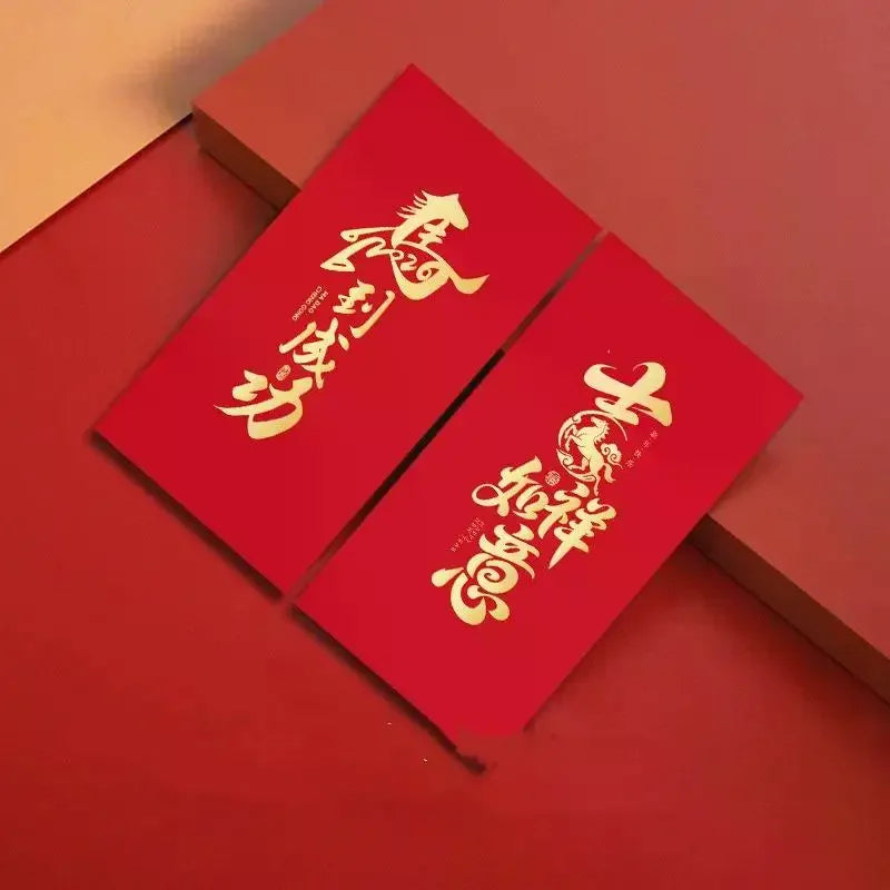 6pcs Pack 2026 Year Of The Horse Chinese New Year Lucky Money Envelopes, Cartoon Red Packet For Spring Festival Oasis Select