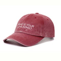 Vintage Washed Cotton Baseball Cap Distressed Printed Soft Denim Hat Retro Casual Headwear for Daily Matching Men and Women Oasis Select Pink