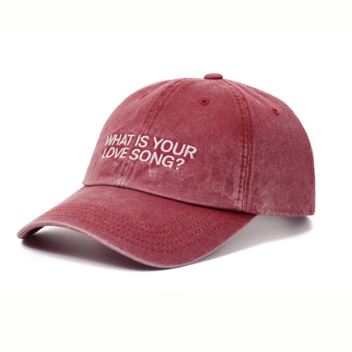 Vintage Washed Cotton Baseball Cap Distressed Printed Soft Denim Hat Retro Casual Headwear for Daily Matching Men and Women Oasis Select Pink