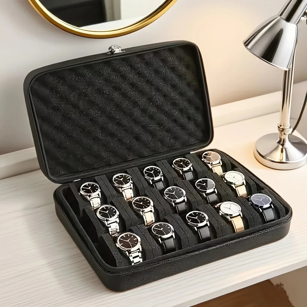 Advanced Watch Storage Box, 15 Card Slot Watch Storage Box, Portable Jewelry Storage Box,Display Cabinet, Suitable For Home Oasis Select
