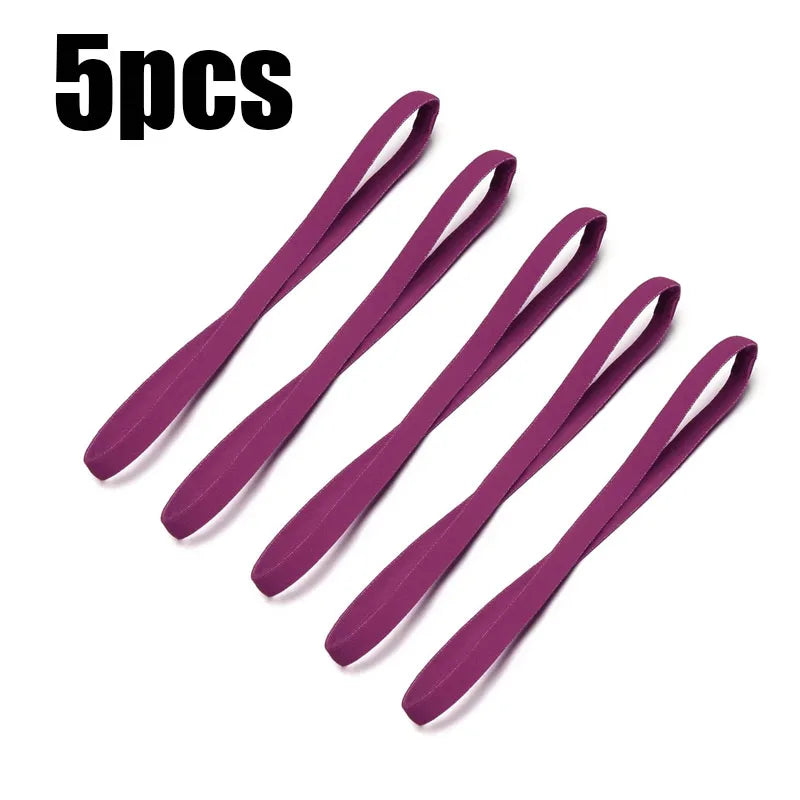 5/10pcs Elastic Absorbent Sweat Bands Yoga Running Fitness Headband Thin Sports Women Men Hair Bands Anti-Slip Hair Accessories Oasis Select 5pcs purple