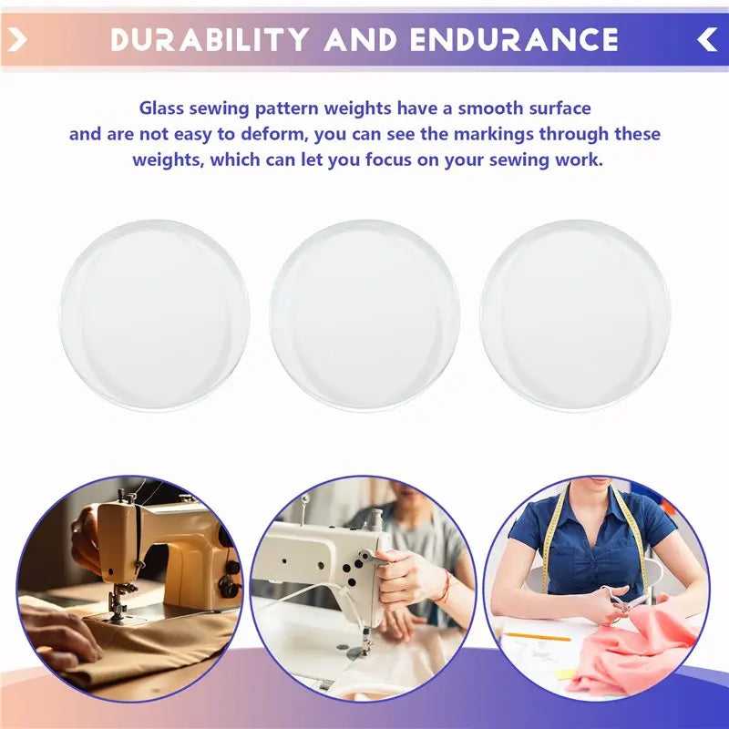 LIKE WISH Glass Pattern Weights For Sewing,Fabric Weights For Pattern Cutting, Sewing Weight Cloth Dressmaking Pattern Making 5P Oasis Select