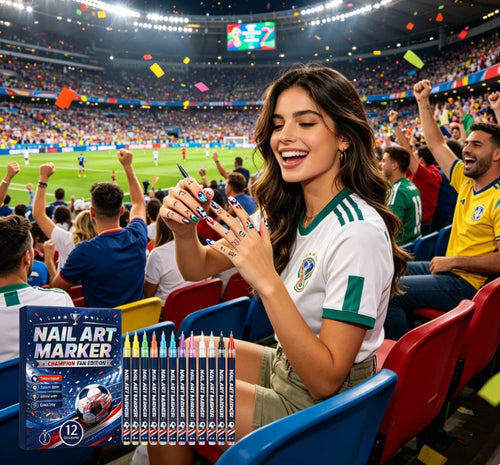 12-Piece Football Nail Art Marker Set – Quick-Dry Soccer Pens Nail Art Markers Oasis Select